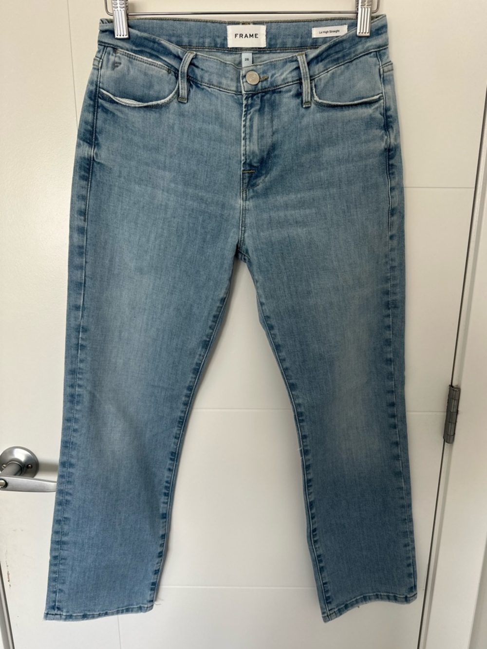 Frame Le High Straight Jeans Organic Cotton  High Rise Straight Leg Denim